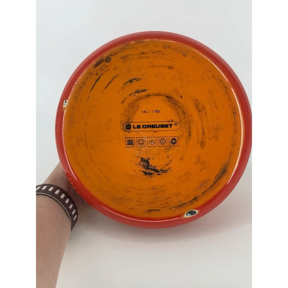 LE CREUSET Enamel On Steel Whistling Tea Kettle 1.7 Qt Flame Orange Classic